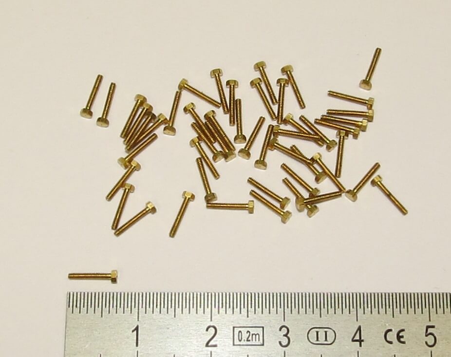 6-Kant-Modellschraube M1,0 x 6 Messing