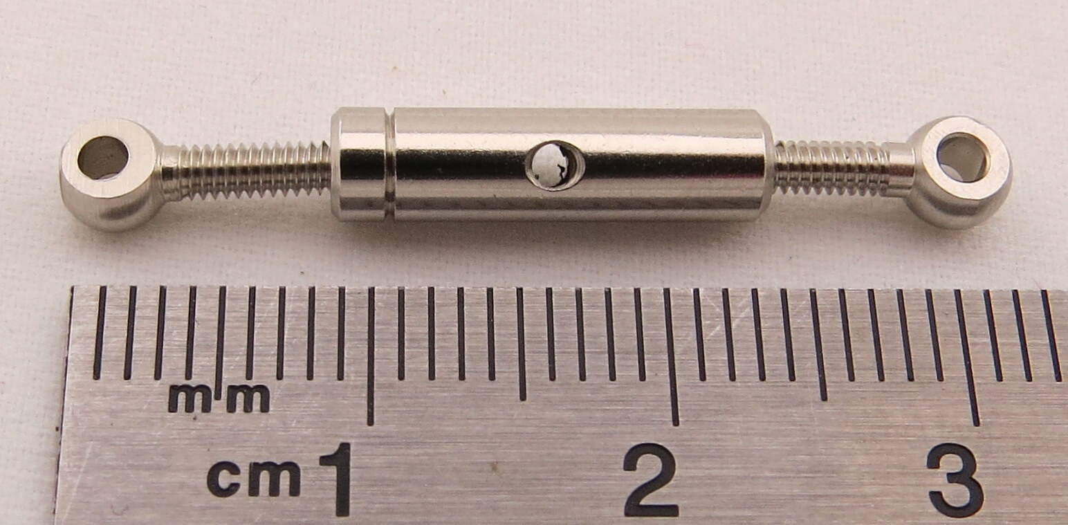 Spannschloss M2 (Alu), mit gegenläufige Gewinde