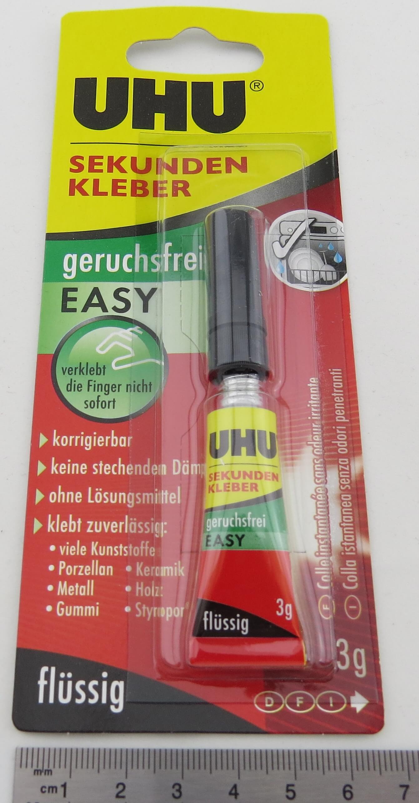 1x UHU Alleskleber Sekundenkleber. 3gr.-Tube. Ohne Lösungs