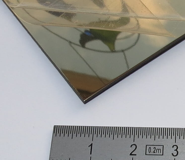 Styrol-Spiegelplatte gold 2,0mm dick ca.194 x 320 mm