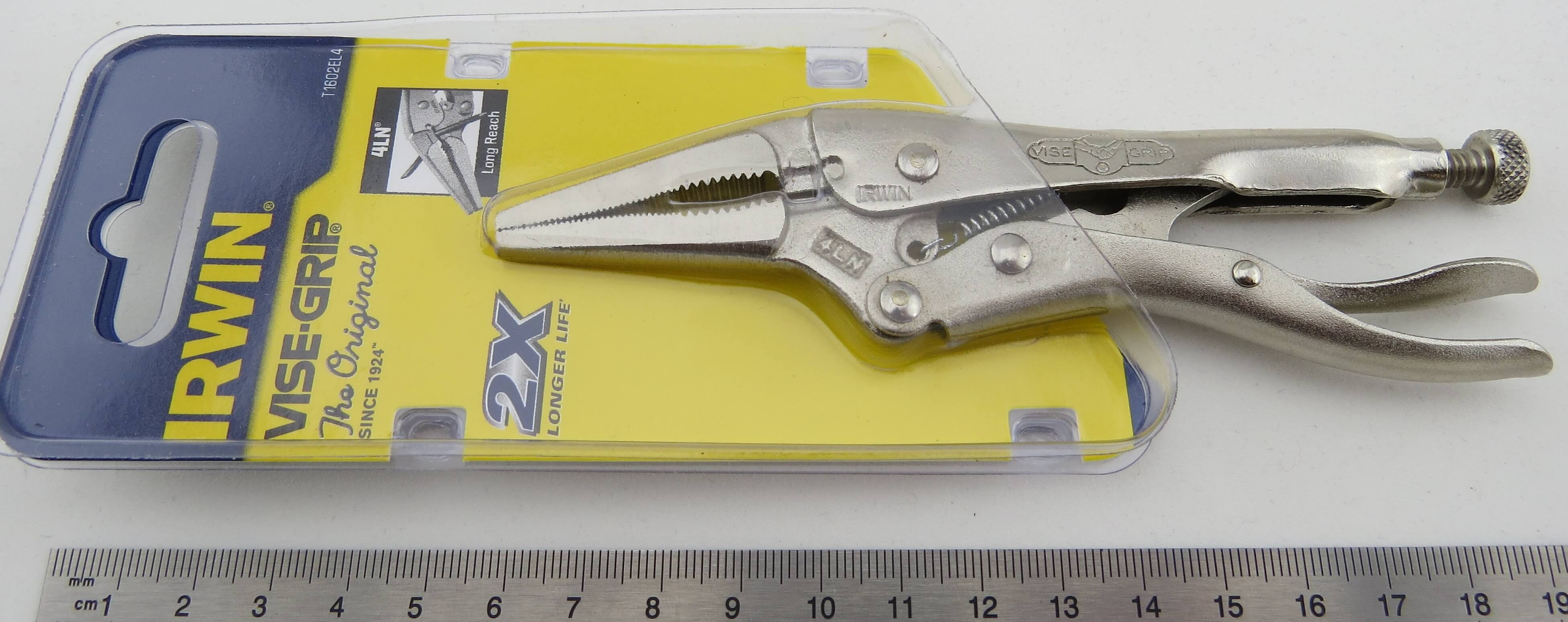 Grip-Zange, gerade Spitzen, 135mm lang.  Irwin. Greifbereich