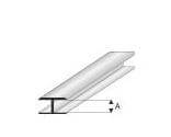 Kunststoff-Profil Flach-Verbinder 1,5mm  1m lang, weiss
