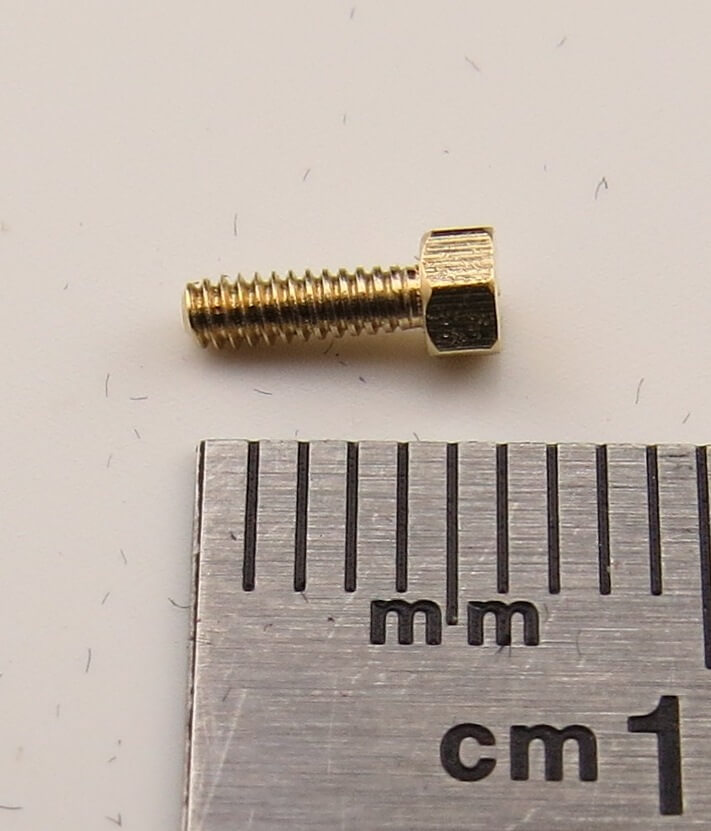 6-Kant-Modellschraube M1,6x5 Messing SW 2,5mm Kopfhöhe 1,5
