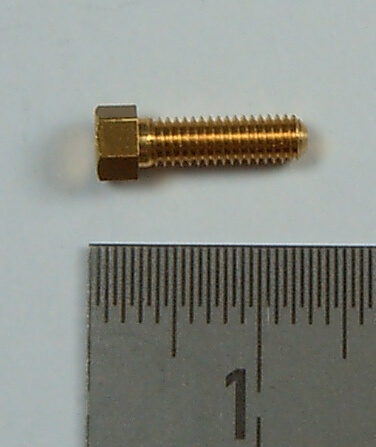 6-kant-Modellschraube M3x10mm, Messing, SW 4,0mm Kopfhöhe