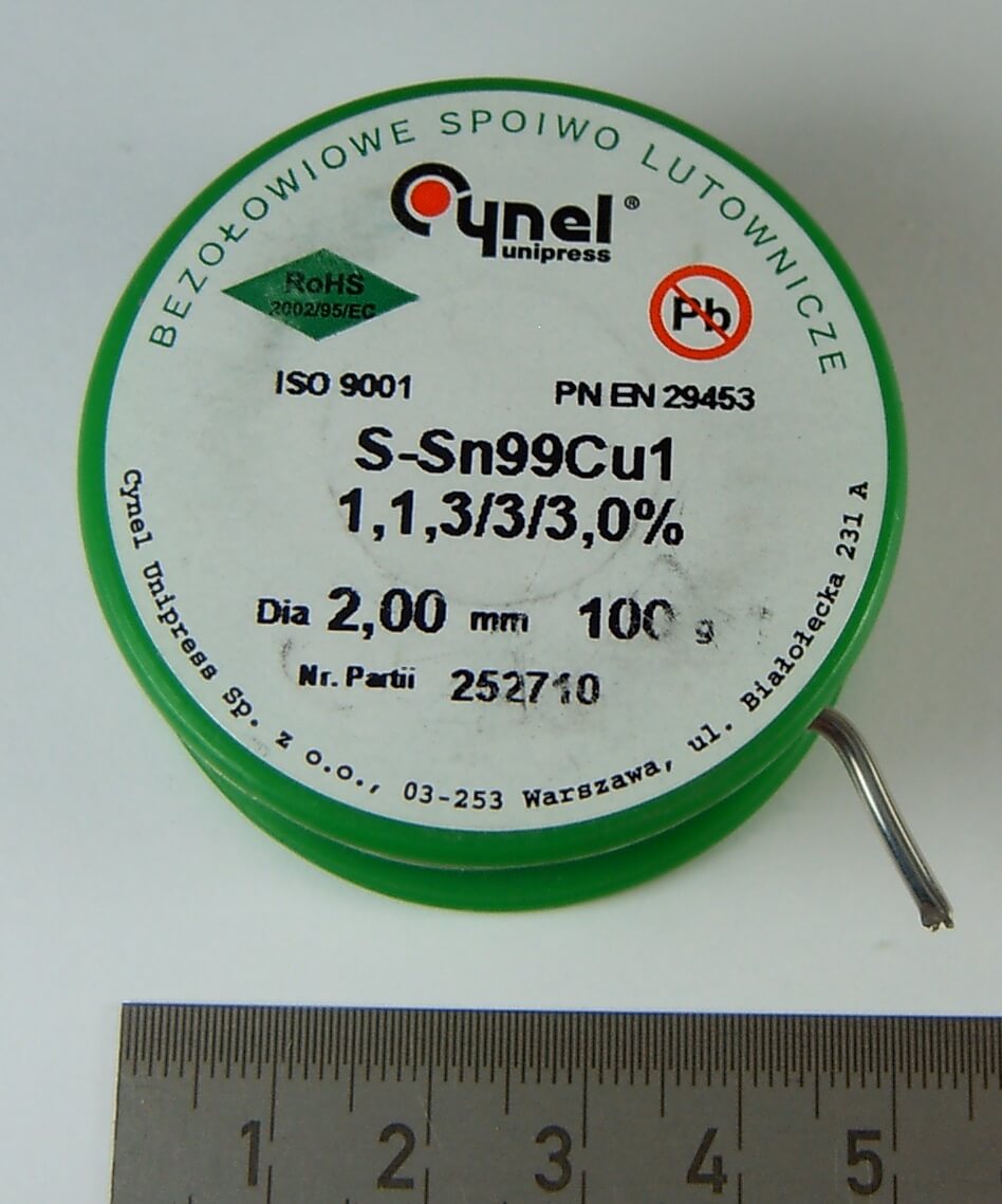 Rolle Lötdraht 2,0mm Durchmesser. 100gr. auf Rolle. Für bl