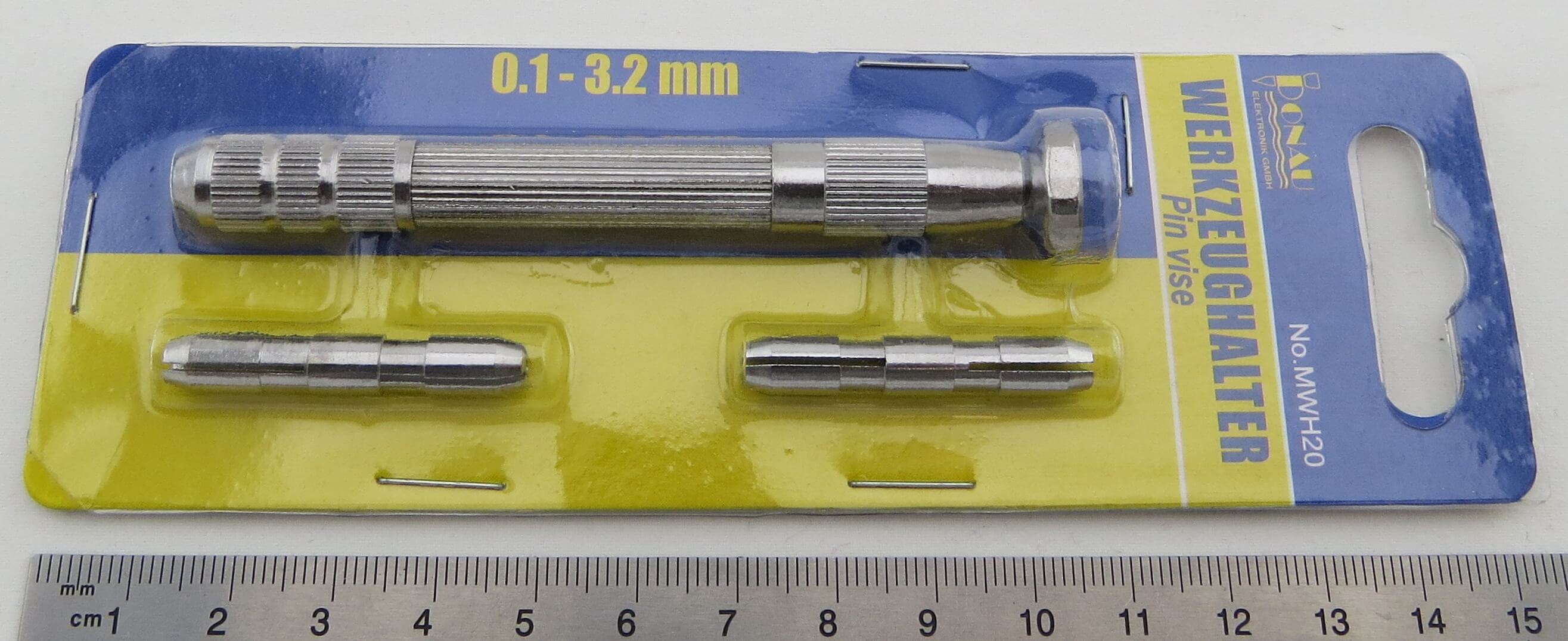Werkzeughalter 0,1 - 3,2mm. Mit gerändeltem und vernickelt