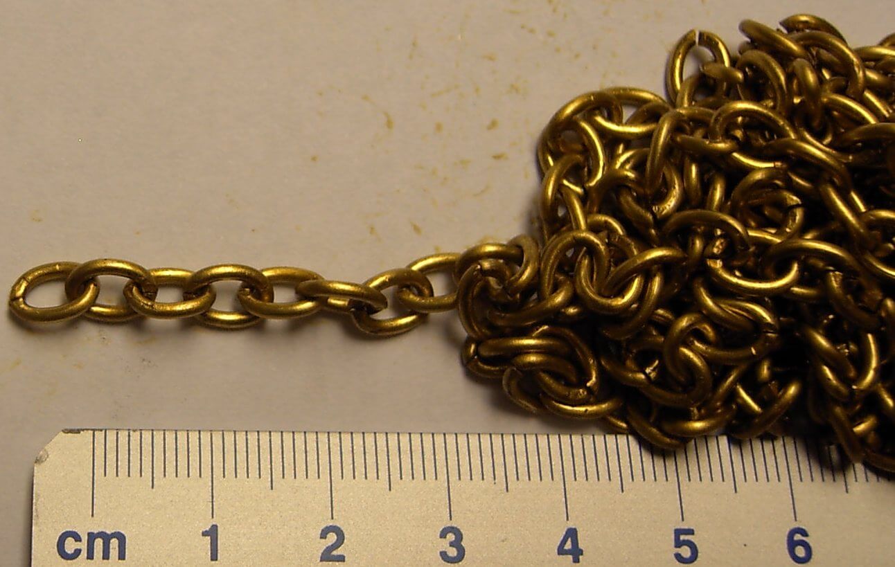 Ankerkette 1,5mm, Messing, 1m 5627/15