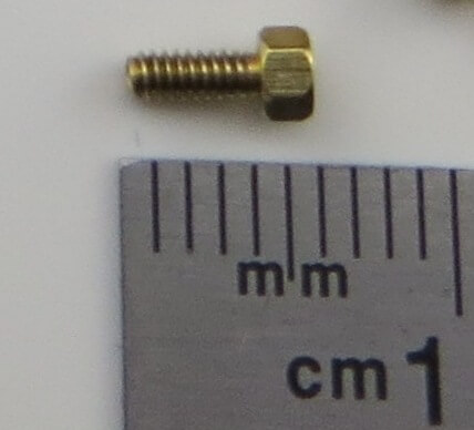 6-Kant-Modellschraube M1,6x4 Messing SW 2,5mm Kopfhöhe 1,5