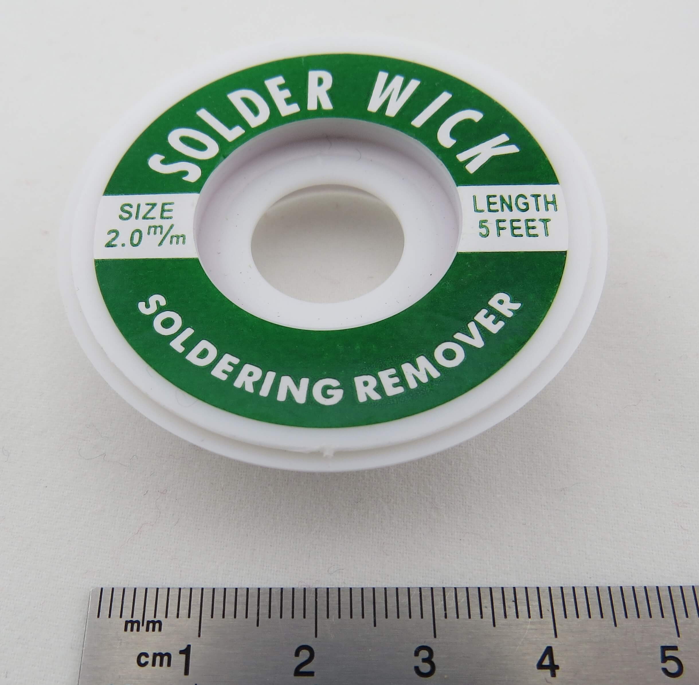 1x Rolle Entlötlitze ca. 2mm breit. Ca. 1,5mm lang. Aus Kupf